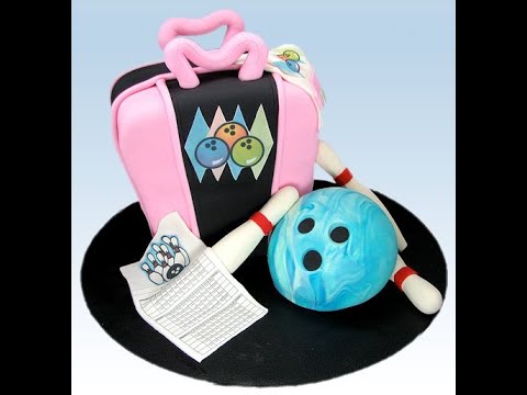 Retro bowling ball &amp; bag novelty cake decorating how to video tutorial part 1