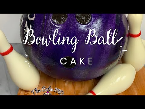 Bowling ball and pins 3d sphere cake
