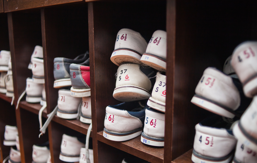 The bowling center provide  bowling shoe options, you simply tell them your size. If you own shoes, that a plus especially if you have narrow feet, or medium to wide feet.