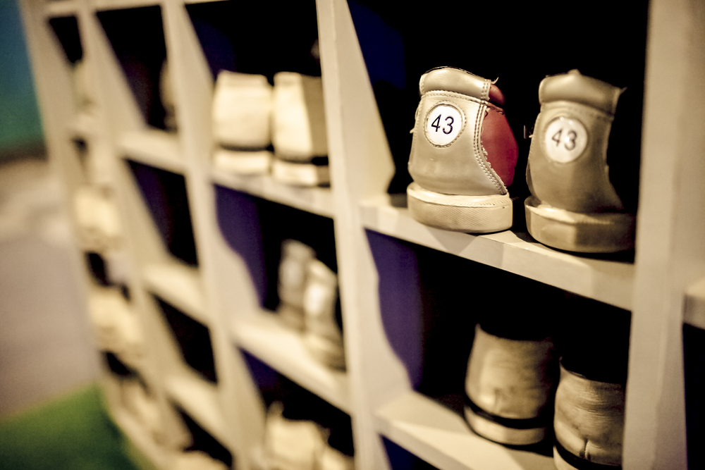 Shoe cupboard showing a standard width shoe in a half size made from natural leather.