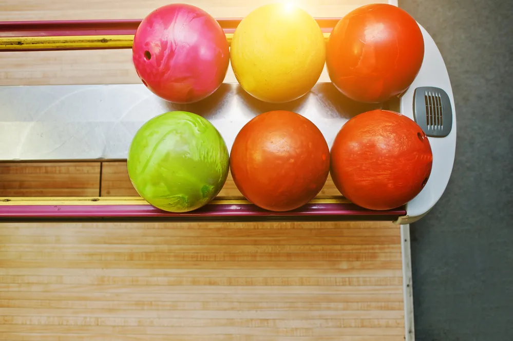 Various colored balls are shown on a ball returned and the least talked about is the particle or proactive ball; mainly used by professional bowlers. A lot of practice is needed to make the ball hook.