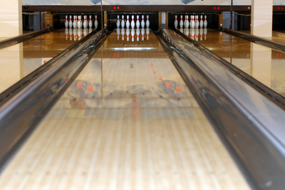 A certified bowling center standard length lane and gutter dimensions as established by the united states bowling congress. This is a typical lane used by ongoing and upcoming leagues in the area.
