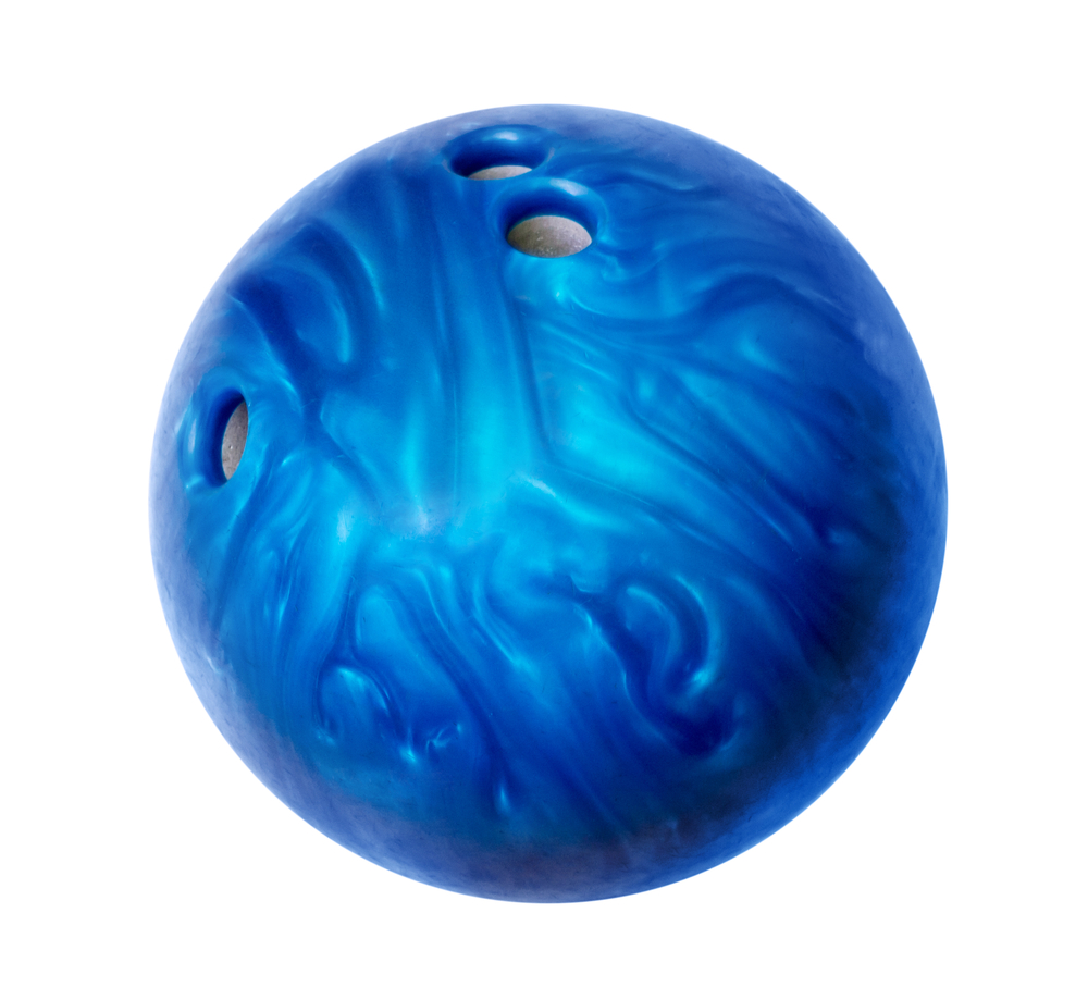 Blue house bowling ball is used by many bowlers.
