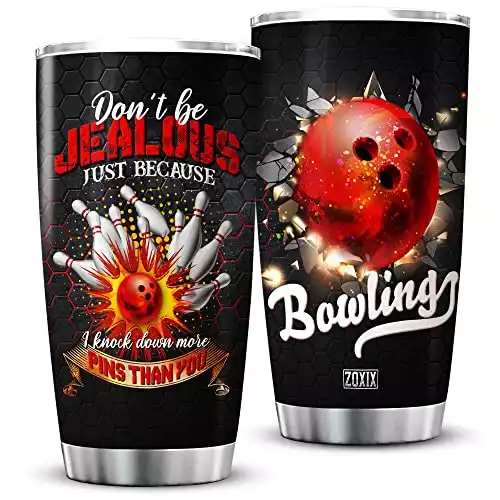 Bowling tumbler with funny sayings