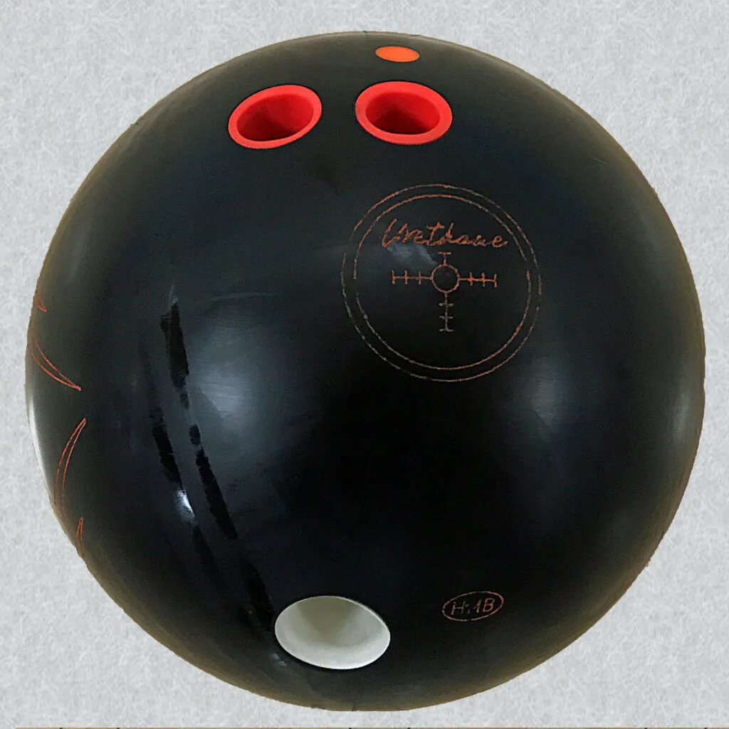 This black urethane bowling ball is retired and isn't listed on the existing scales.