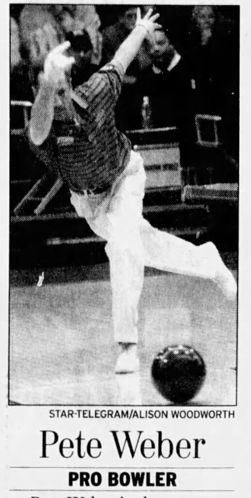 Black and white image of pete weber who made bowling history more than one occasion: completing the “triple crown” at least twice (1989 and 2013) in a career and being inductee in the hall of fame at an early age.