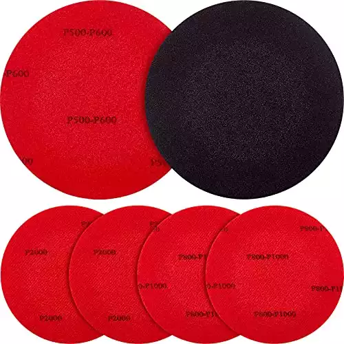 Bowling sanding pads 6 pieces (red,500, 1000, 2000 grit)