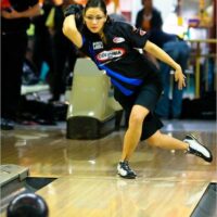 The professional bowler in black and posed after her release is one of the best female bowlers