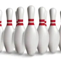 white bowling pins on white background to determine if bowling pins are hollow or not