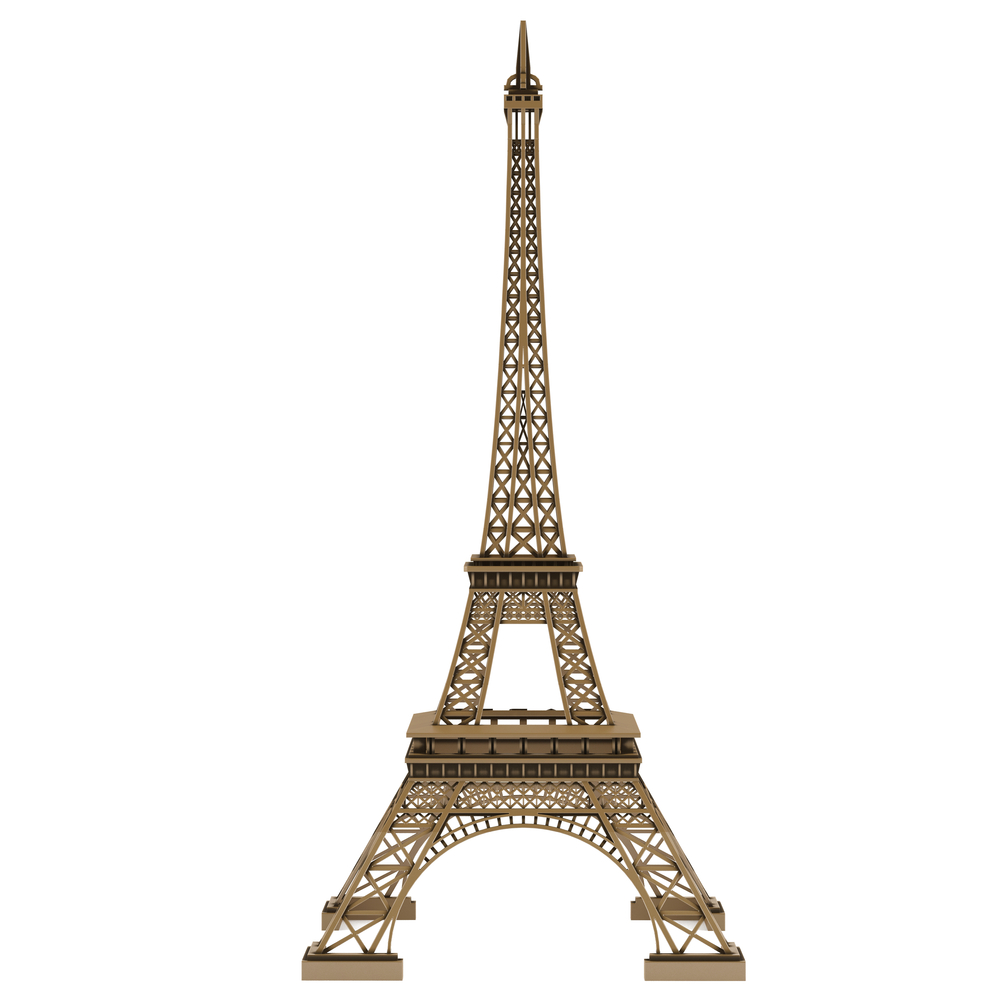 The golden eiffel tower in the image on the white background represent the kegel eiffel tower sport pattern.