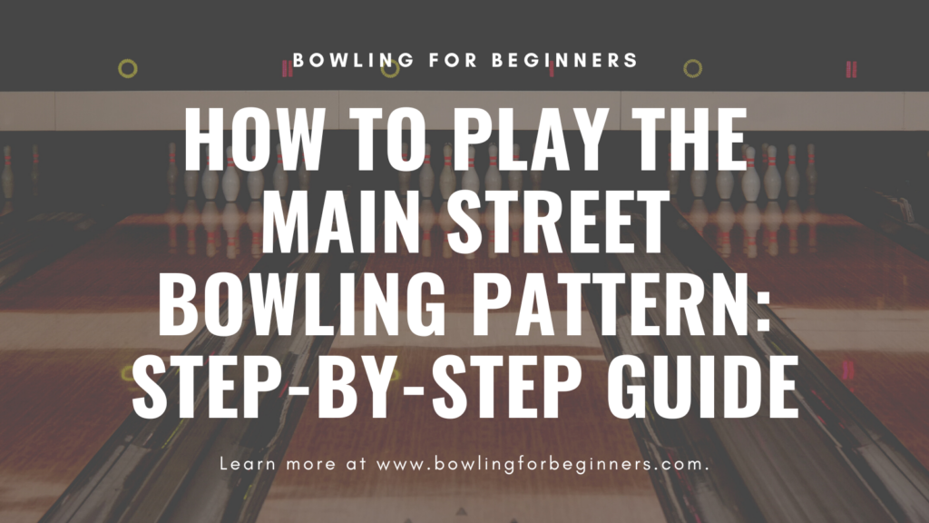 Kegel recreational main street bowling pattern in white letters as alley as background