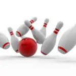 Red pin bowling ball ball strike