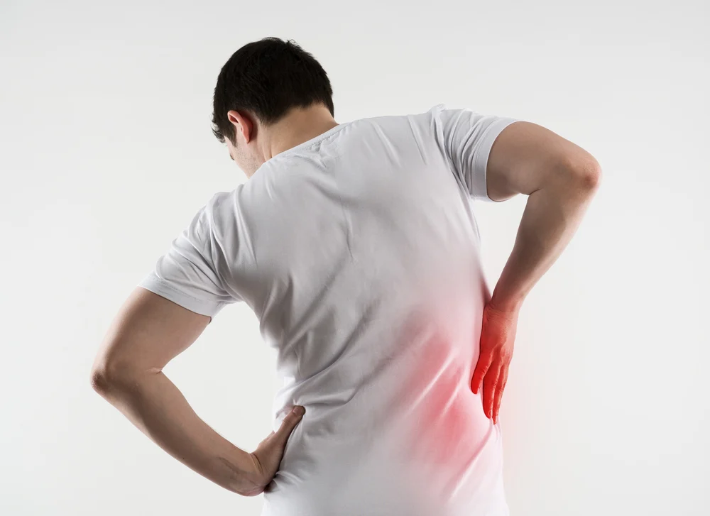 Male bowler didn't use the proper technique for bowling motion and has back pain