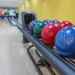 Bowling rank full of bowling balls