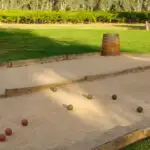 Bocce ball court made of sand