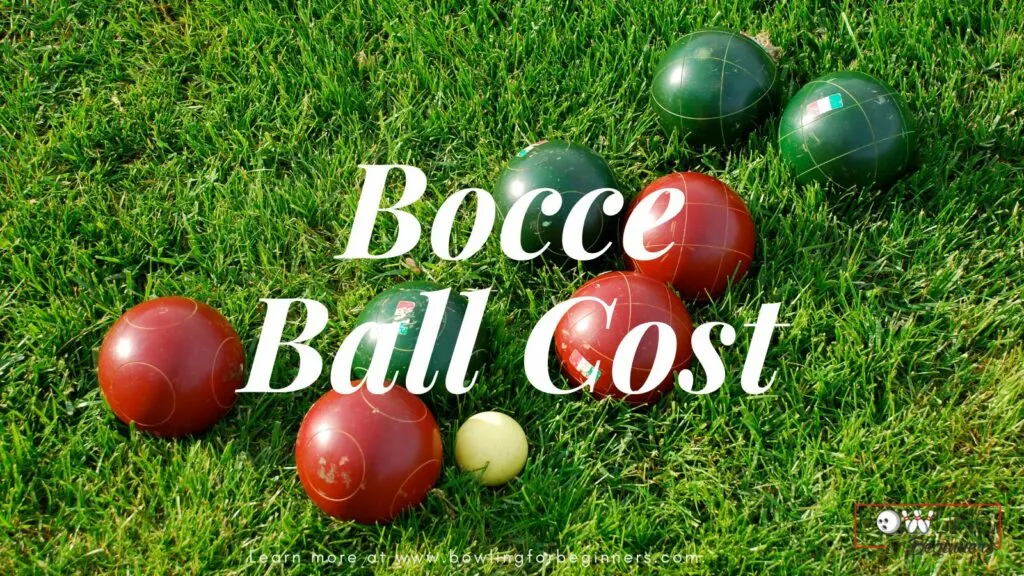 Red and green bocce balls on the grassy green lawn