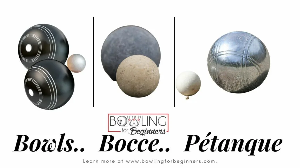 Bowls, bocce and petanque balls on white background