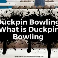 brown speckled duckpin bowling balls on the return