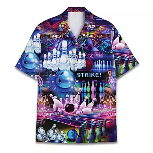 Strike bowling hawaiian shirts for men