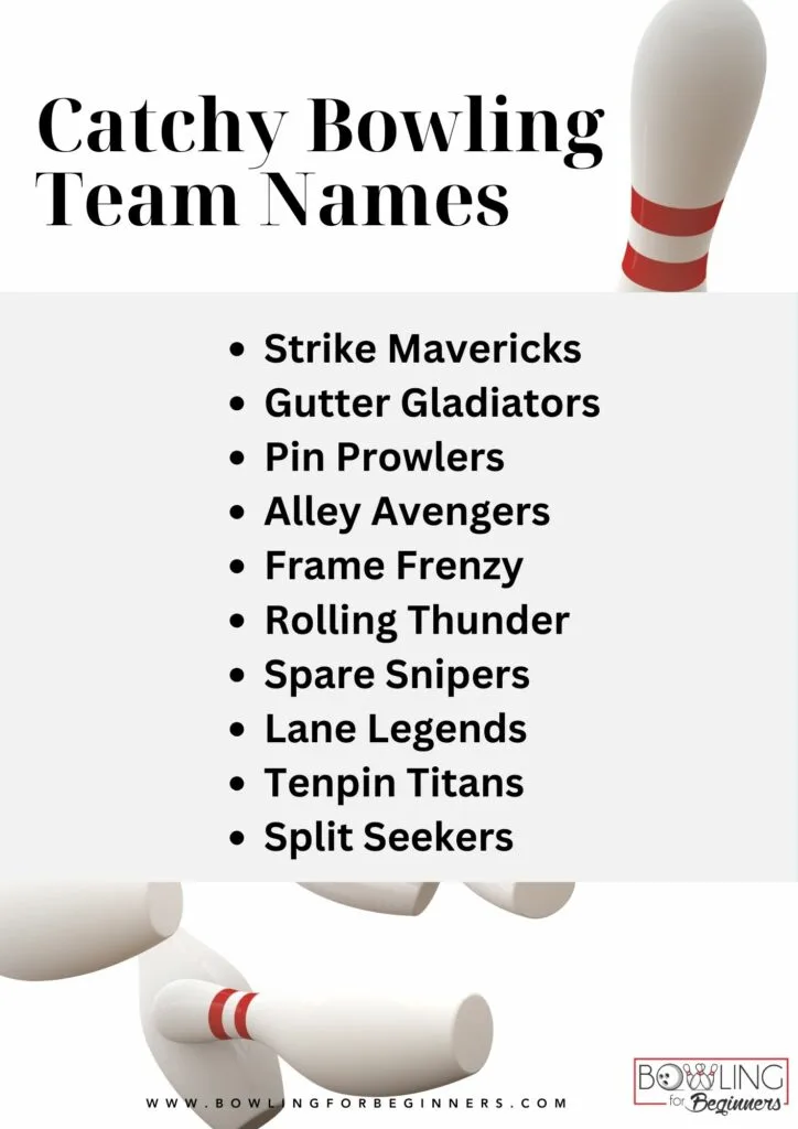 Catchy team names bowling team names