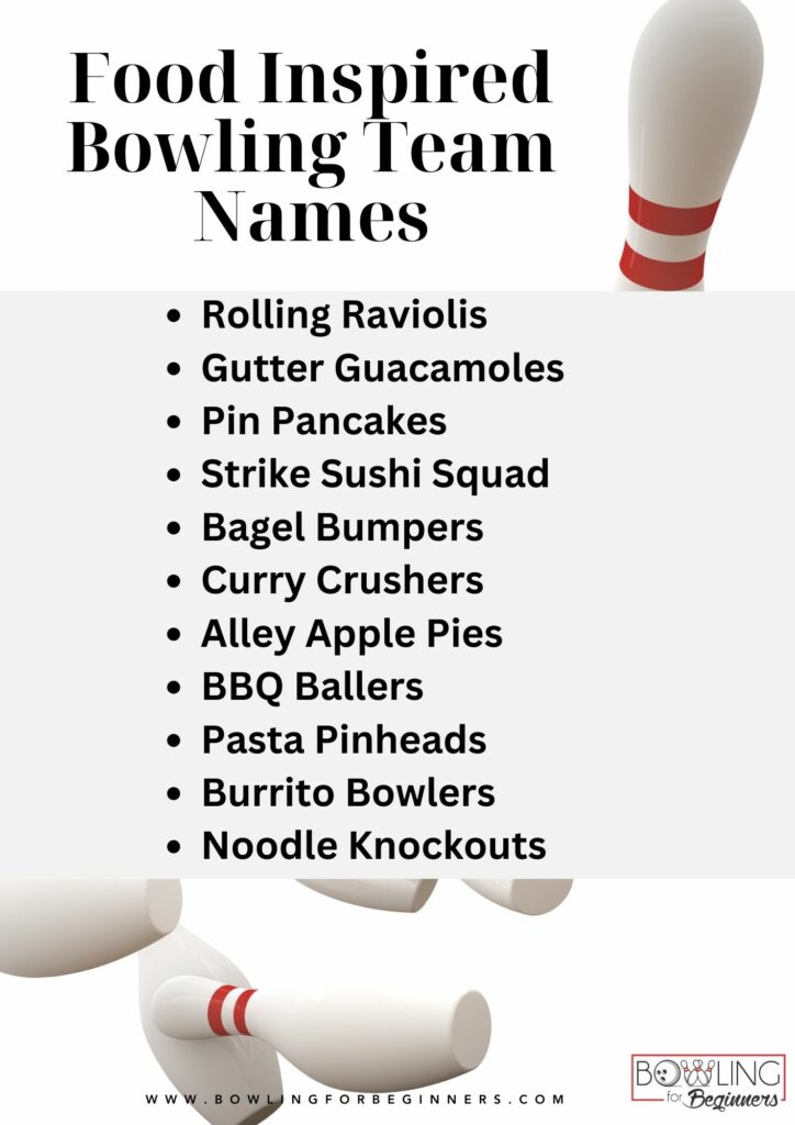 Food inspired bowling team names