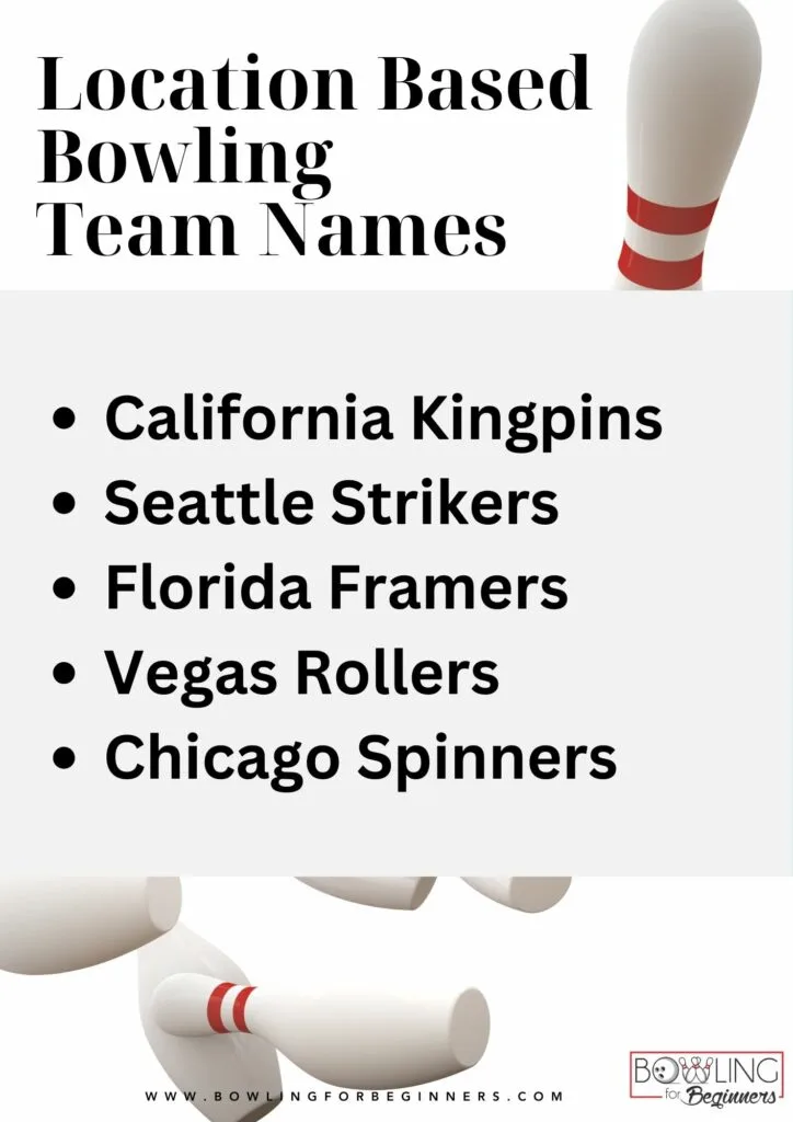 Location based bowling team names