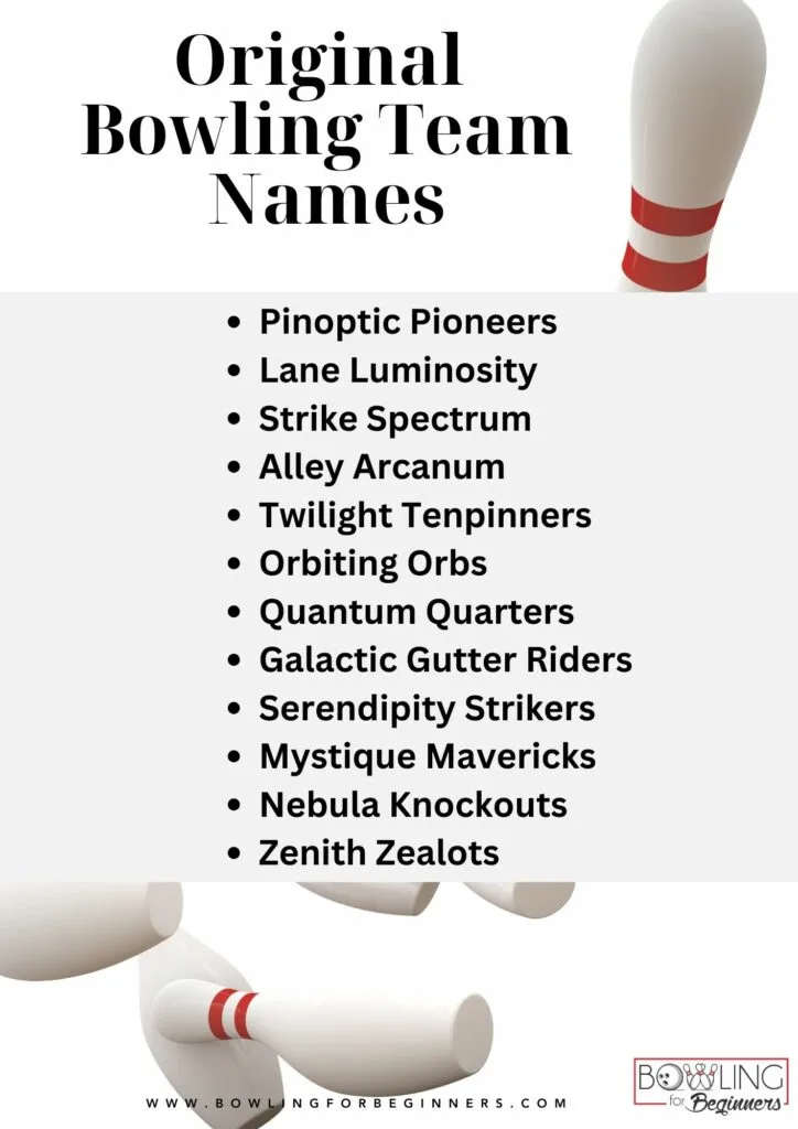 Original bowling team names