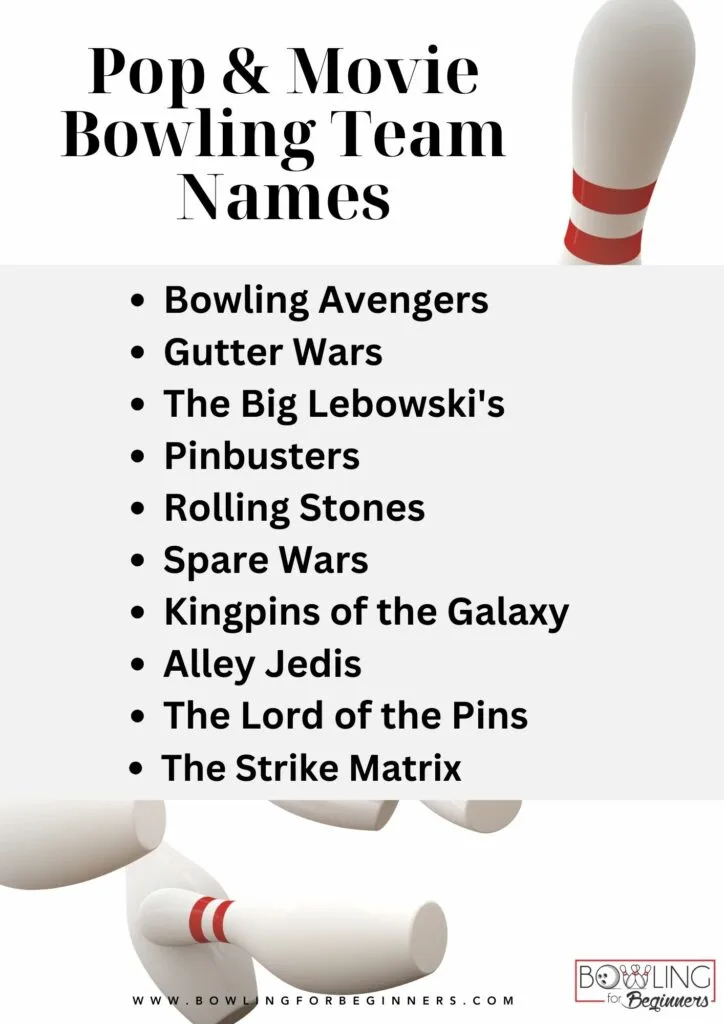 Pop music bowling team names