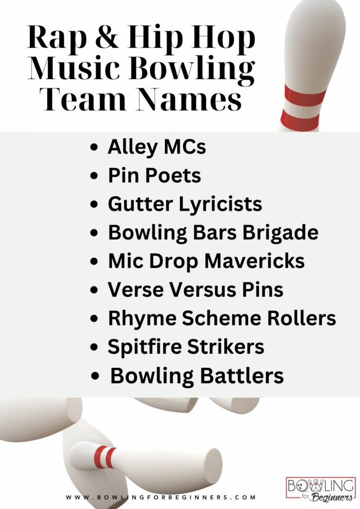 Rap hip hop music bowling team names