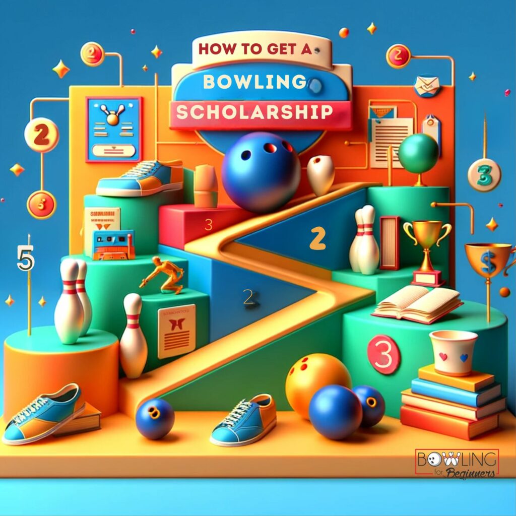Colorful image showing academic achievement is important for how to get a bowling scholarships while in high school